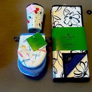 NWT. Kate Spade Kitchen Items. Drying mat, Mini Mitts, 12 oz Tumbler